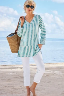 Online Soft Surroundings The Ultimate Denim Pull-On Crop White