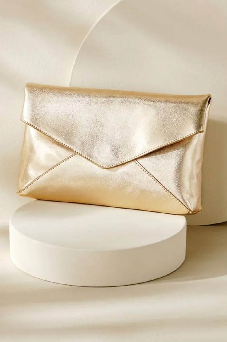 Discount Soft Surroundings Tindra Envelope Clutch Gold