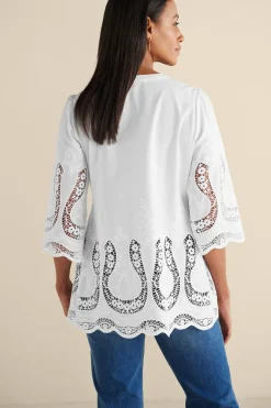 New Soft Surroundings Trella Eyelet Top