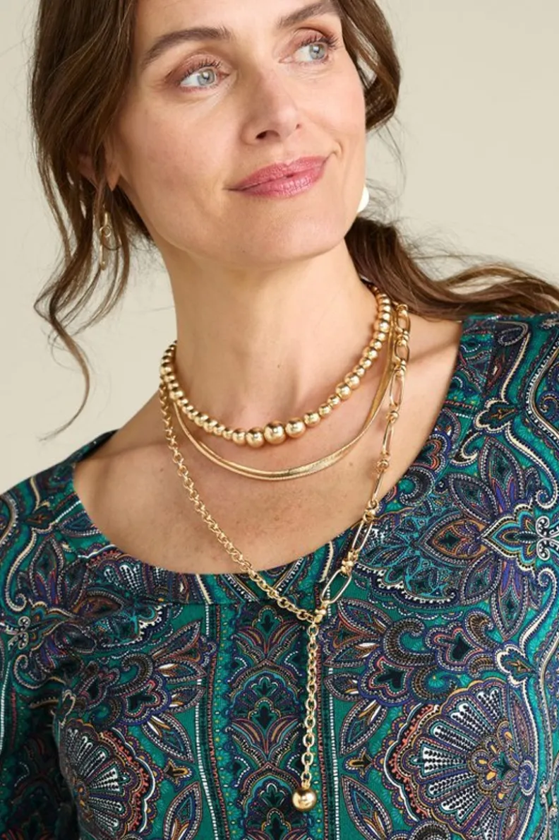 Discount Soft Surroundings Triveni Necklace Set Gold