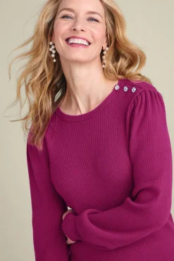 Hot Soft Surroundings Tyla Button Shoulder Sweater