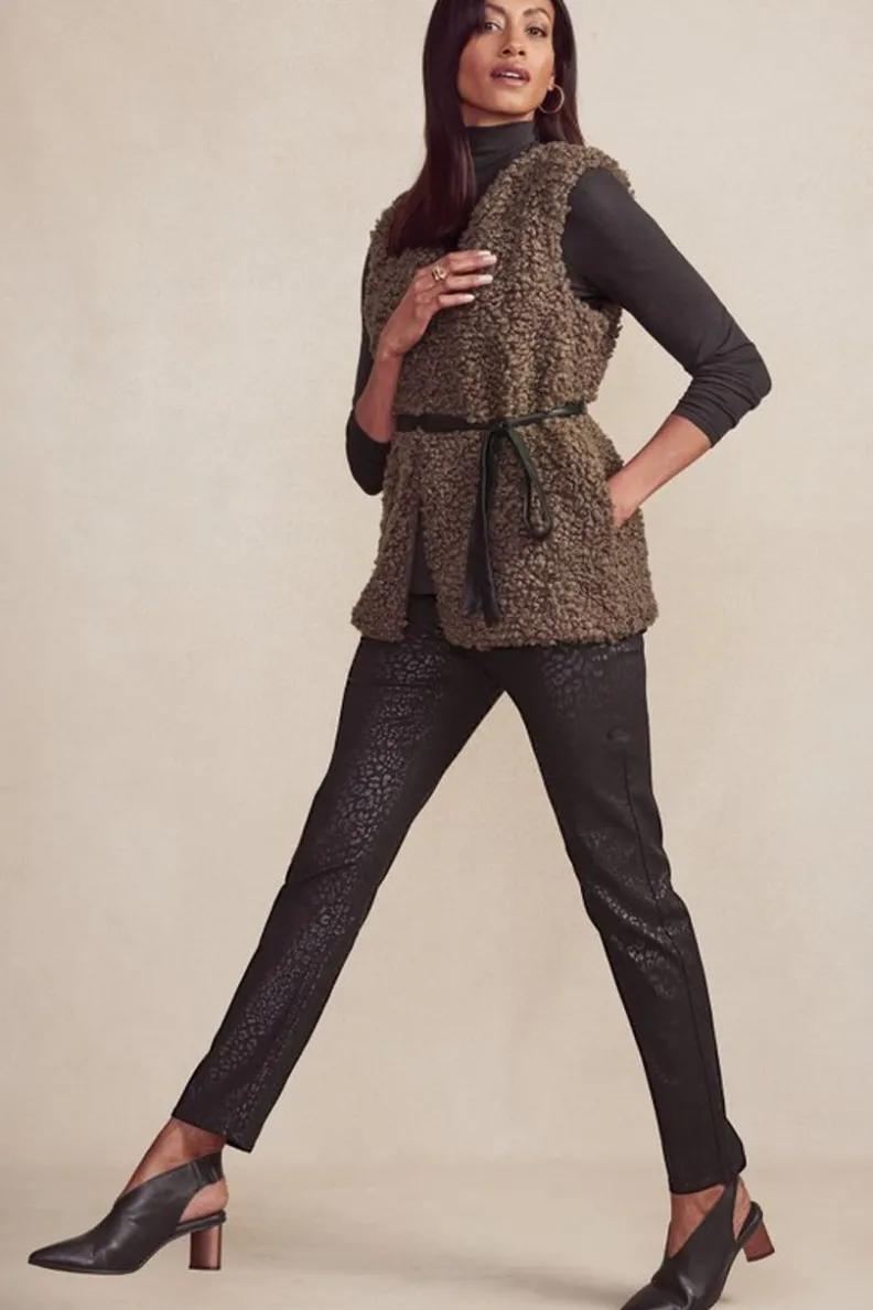 Sale Soft Surroundings Ultimate Denim Animal Straight Leg Jeans MetallicAnimal