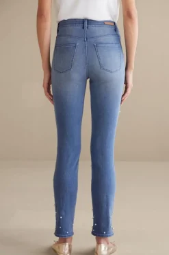 Clearance Soft Surroundings Ultimate Denim Pearl Straight Leg Jeans IcyBlueWash