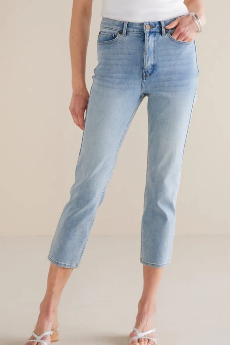 Sale Soft Surroundings Ultimate Denim Slim Leg Crop Jeans