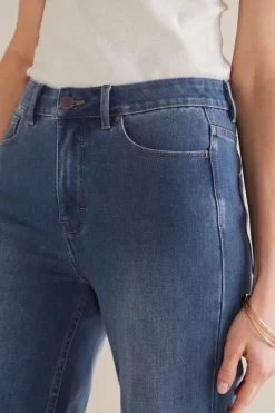 Discount Soft Surroundings Ultimate Denim Wide Leg Crop Jeans MirrorLakeWash