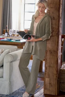 Online Soft Surroundings Vala Waffle Pull-On Pants DustyOlive