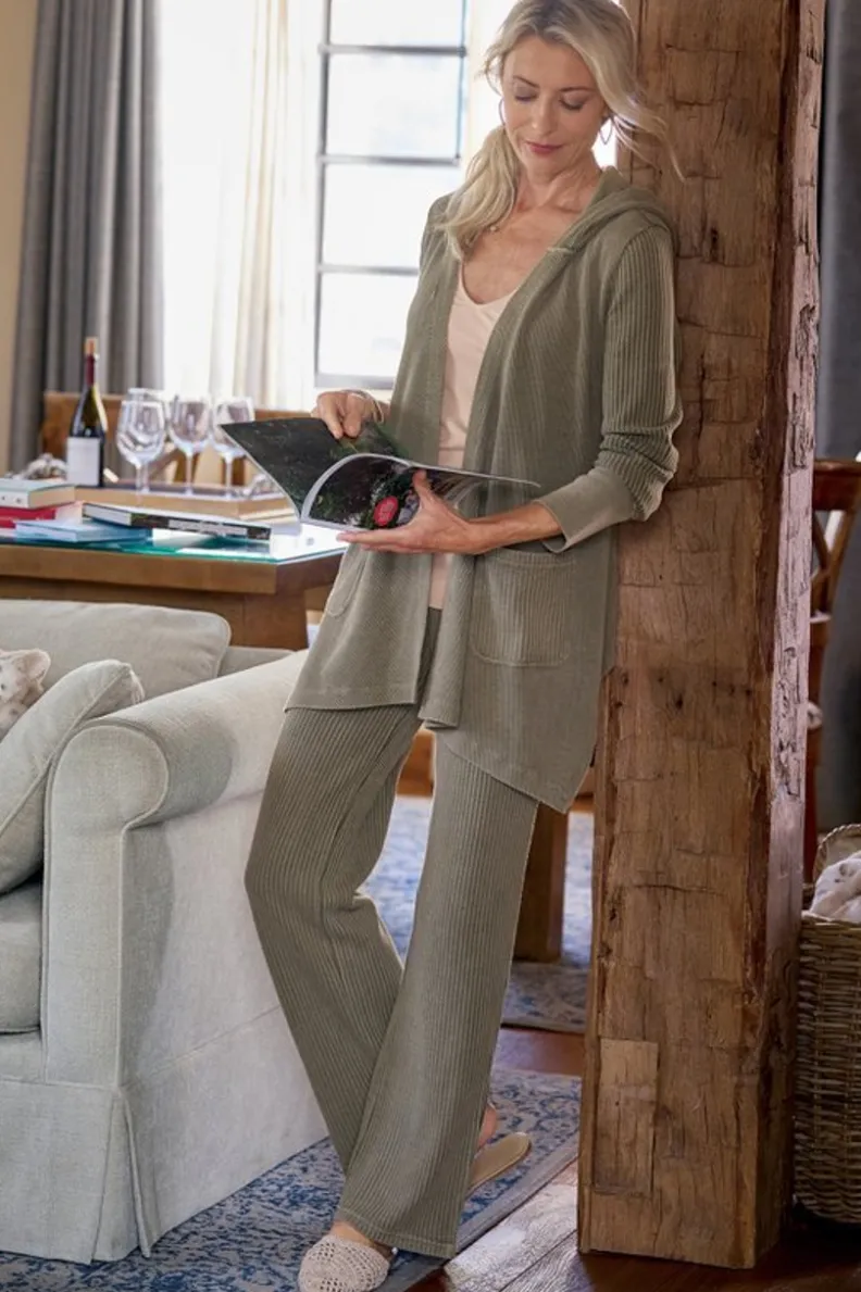 Online Soft Surroundings Vala Waffle Pull-On Pants DustyOlive