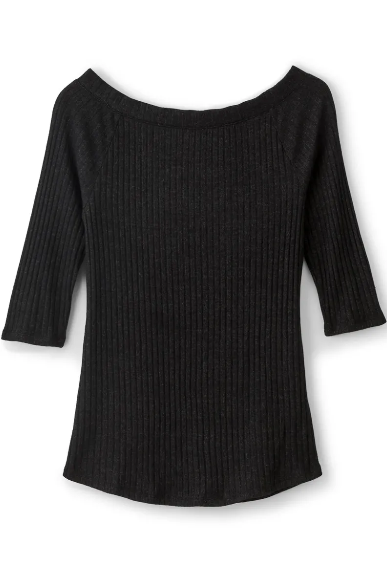 Fashion Soft Surroundings Veda Rib Top WashedBlack