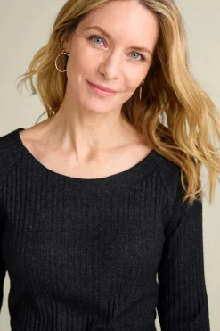 Fashion Soft Surroundings Veda Rib Top WashedBlack