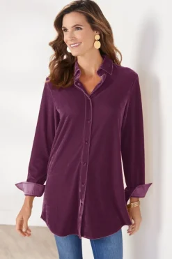 Best Soft Surroundings Velvet Boyfriend Tunic Shirt