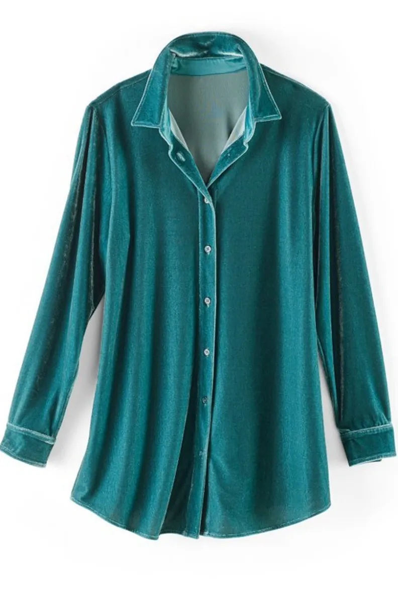 Best Soft Surroundings Velvet Boyfriend Tunic Shirt