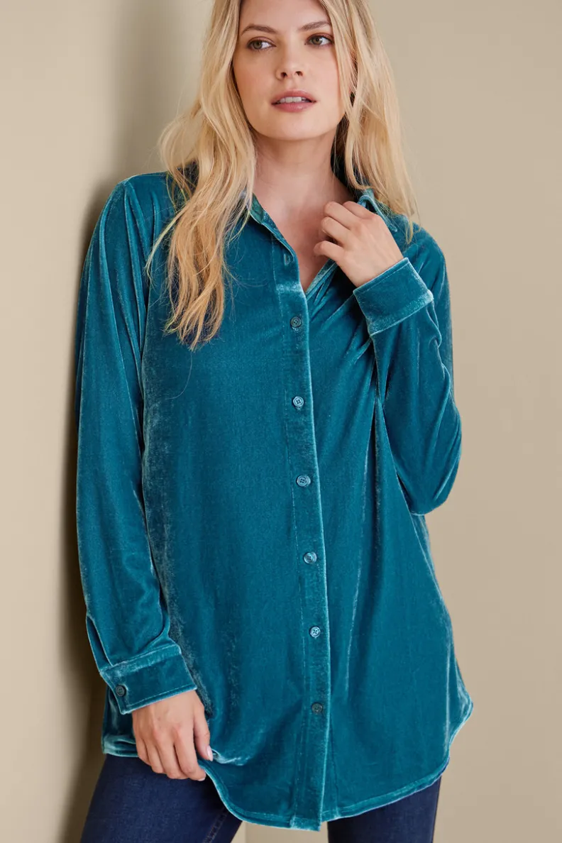 Best Soft Surroundings Velvet Boyfriend Tunic Shirt