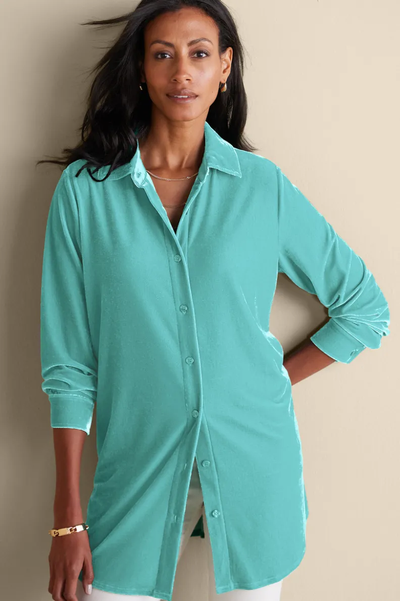 Best Soft Surroundings Velvet Boyfriend Tunic Shirt