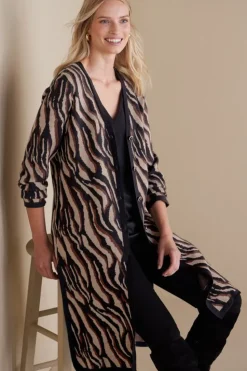 Best Soft Surroundings Veronica Jacquard Cardigan NeutralAnimal