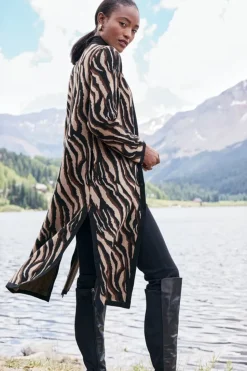 Best Soft Surroundings Veronica Jacquard Cardigan NeutralAnimal