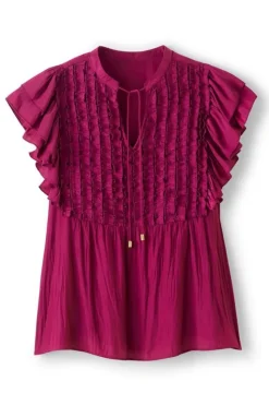 New Soft Surroundings Victoria Ruffle Tunic Sangria