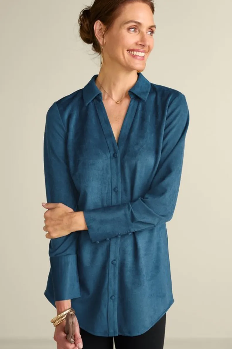 Sale Soft Surroundings Vida Faux Suede Tunic