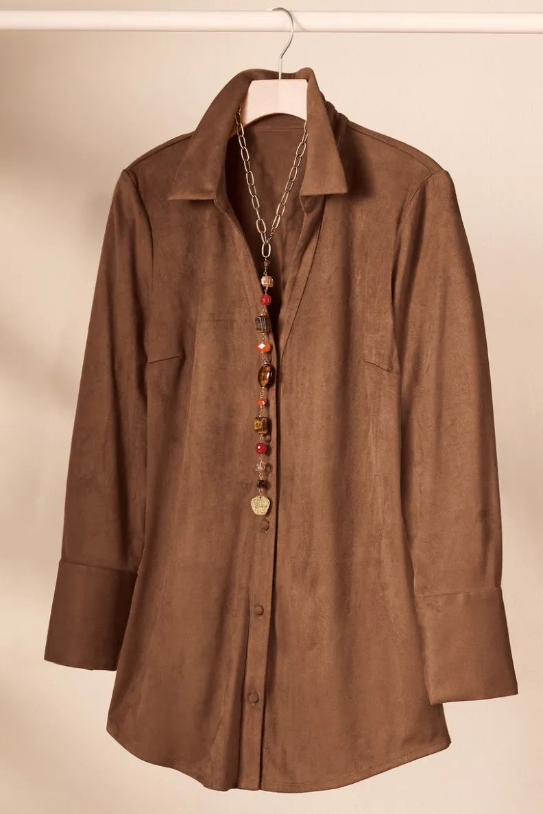 Sale Soft Surroundings Vida Faux Suede Tunic