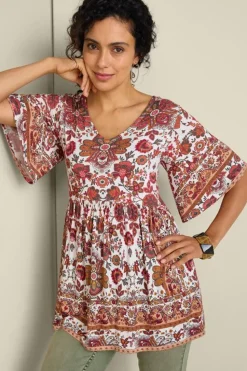 Hot Soft Surroundings Vina Short Sleeve Tunic SanFranScarfCream