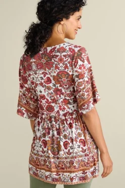 Hot Soft Surroundings Vina Short Sleeve Tunic SanFranScarfCream