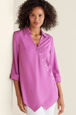 New Soft Surroundings Washed Tencel™ Tunic LightWashDenim