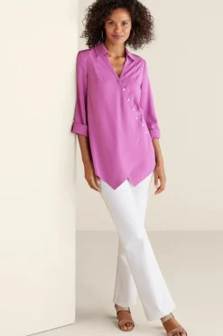 New Soft Surroundings Washed Tencel™ Tunic LightWashDenim