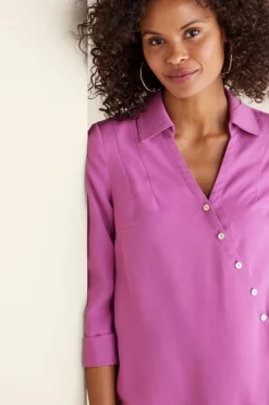 New Soft Surroundings Washed Tencel™ Tunic LightWashDenim