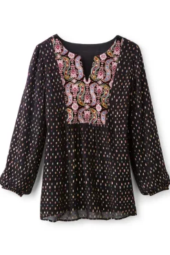 Clearance Soft Surroundings Wynn Shimmer Tunic Black