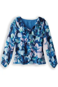 Best Soft Surroundings Xenia Ruffle Top PurpleFloral