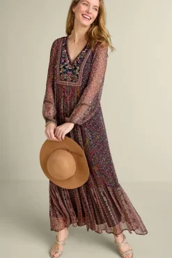New Soft Surroundings Zellige Maxi Dress TuscanMedallion