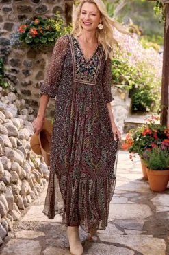 New Soft Surroundings Zellige Maxi Dress TuscanMedallion