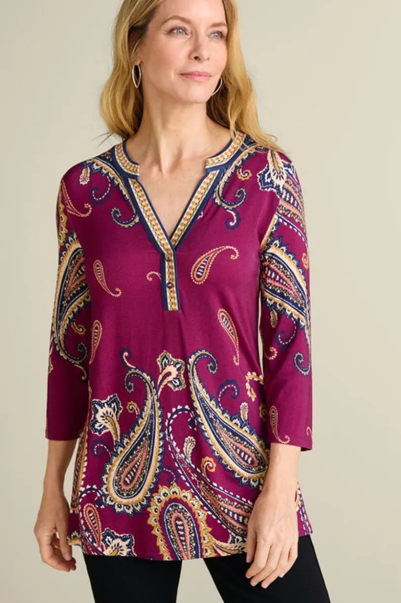 Hot Soft Surroundings Zennia Printed Tunic OsteriaScarf