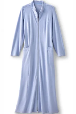 Sale Soft Surroundings Zinfandel Zip Up Robe PorcelainBlue