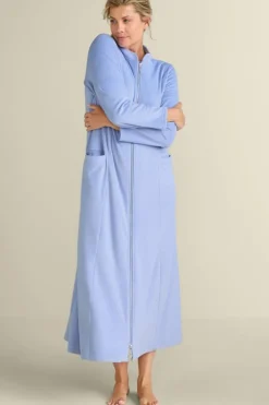 Sale Soft Surroundings Zinfandel Zip Up Robe PorcelainBlue